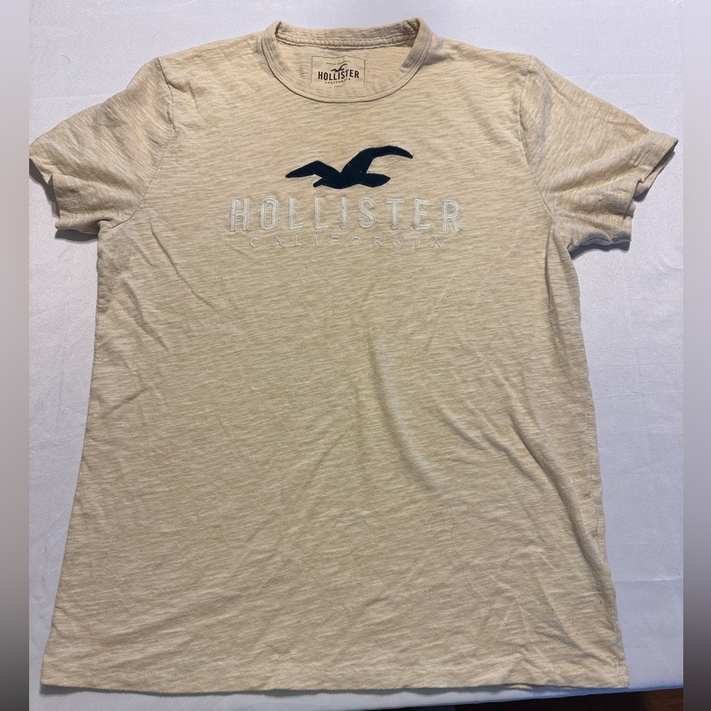 Hollister Men's Cream T-Shirt